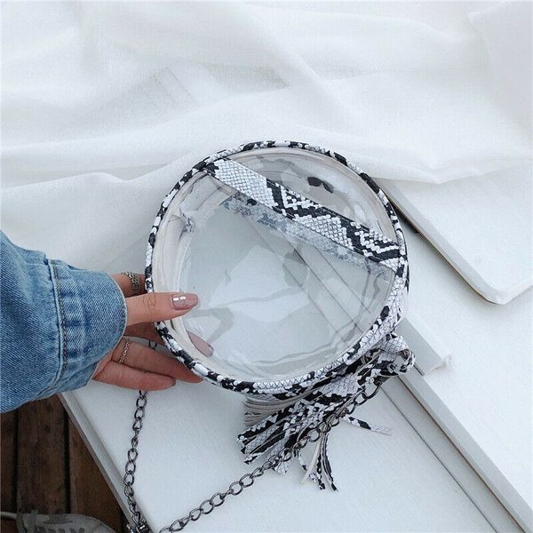 

clear pvc transparent shoulder chain bag casual handbag fashion women tote travel bags purse messenger satchel
