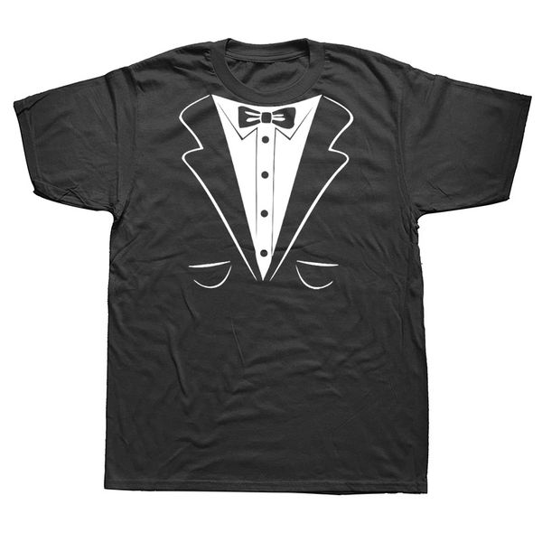 

новый смешные tuxedo свадьба футболка мужчины короткие рукава hip hop крупногабаритные o-образным вырезом хлопок футболки