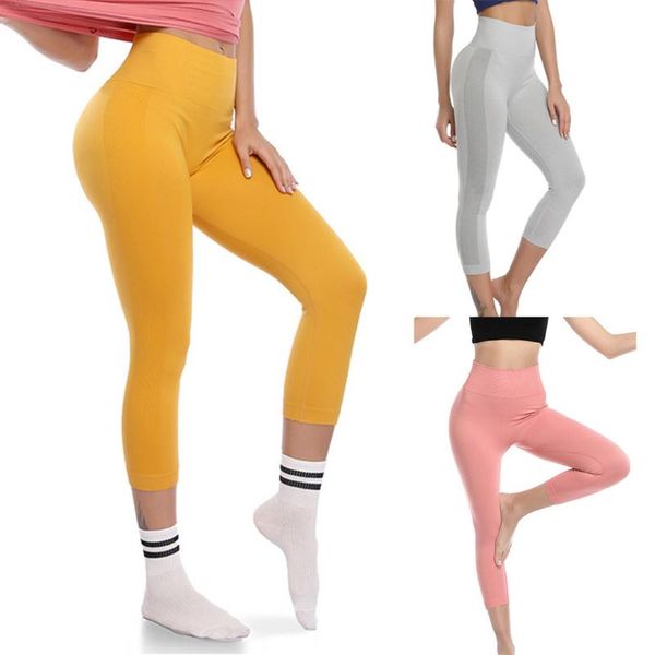 

leggings sport women fitness solid elastic high waist sweatpants stretchy quick drying sport yoga workout cropped skinny pants, White;red