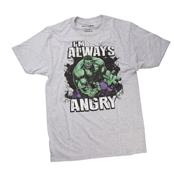 

hulk i'm always angry mens grey t-shirt