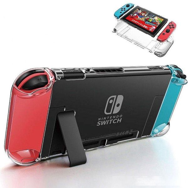 

detachable crystal pc transparent case for nintendo nintend switch ns nx cases hard clear back cover shell coque ultra thin bag