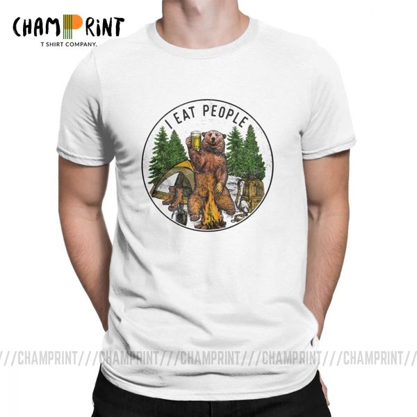 

men t shirt i eat people i hate people bear vintage short sleeve camping tees o neck cotton summer t-shirt plus size