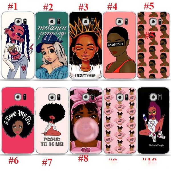 

melanin poppin phone case for samsung galaxy s10 s9 s8 plus lite a6 a7 cover for galaxy note 8 9 black girl magic soft tpu case