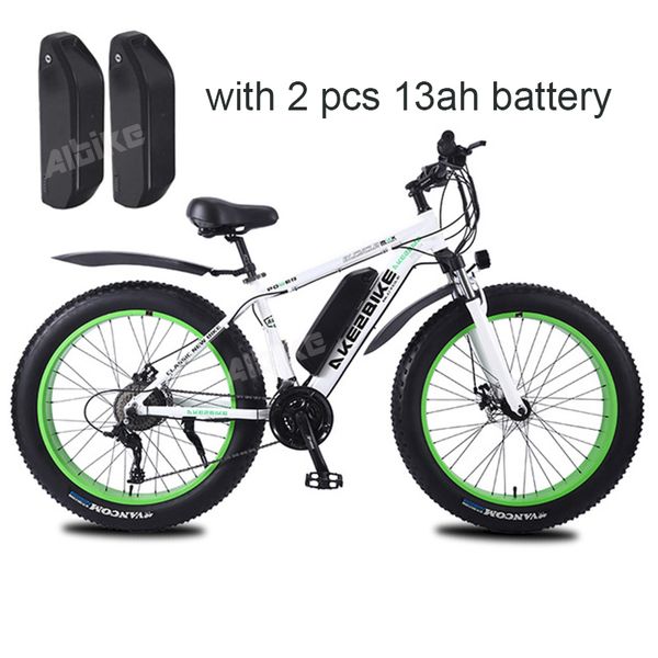 

electric bicycle 350w electric beach bike 4.0 fat tire electric bike 36v mens mountain bike snow e-bike 26inch bicycle, Silver;blue