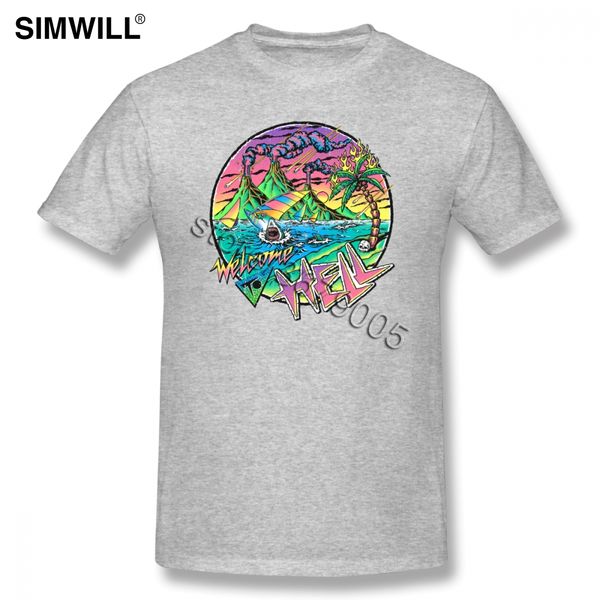 

classic new shirts for men cotton welcome to hell t-shirt short sleeves crew neck leisure t shirts graphic tees