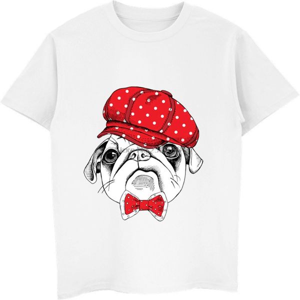

summer funny pug dog face printed t shirt men's short sleeve cotton t-shirt casual shirts hip hop tees