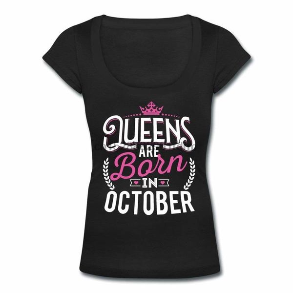 

birthday queens are born in october womens scoop neck t shirt 5449