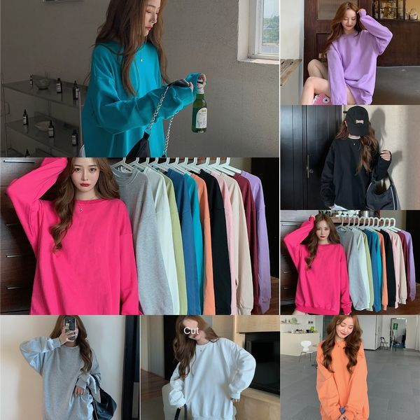 

autumn korean 2020 new thin loose lazy style clothes missing mid-length candy color long sleeve clothes sweatercandy sweatersweater for wome, Black