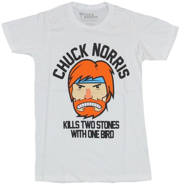 

chuck norris mens t-shirt - cartoon face kills two stones with one bird cool casual pride t shirt men fashion tshirt