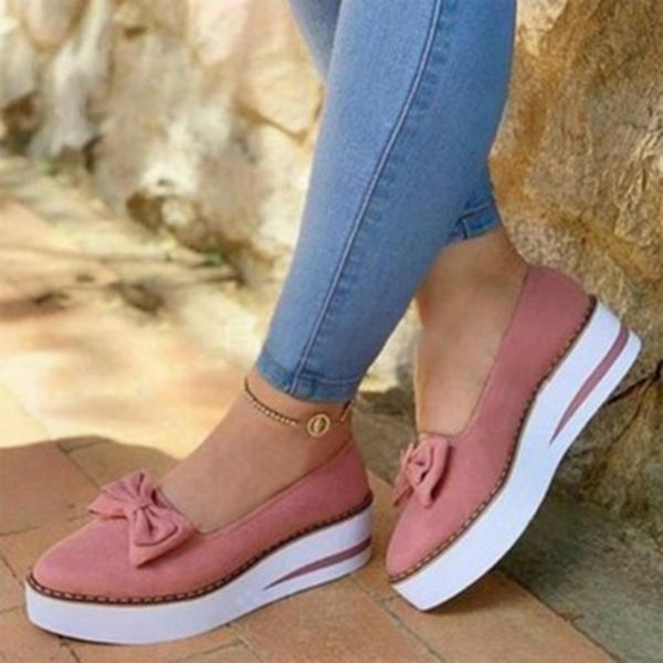 

women flats 2020 shoes slip on casual ladies canvas shoes bow thick bottom lazy loafers female espadrilles flat loafers, Black