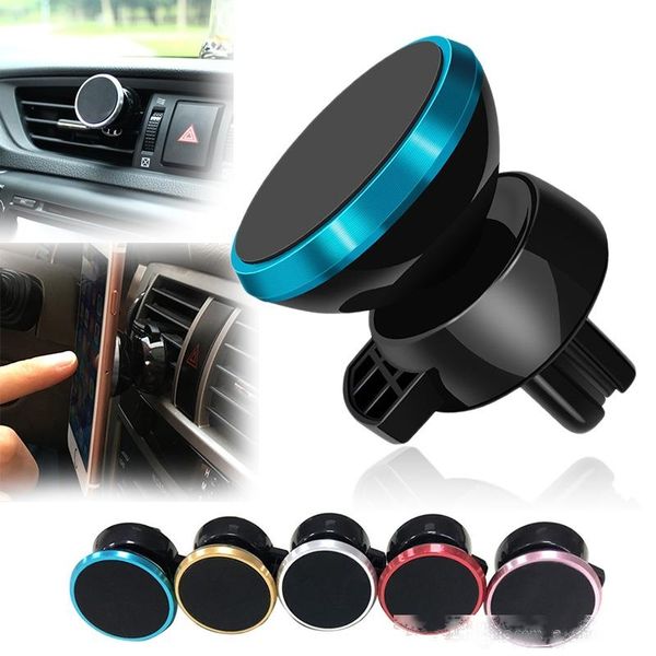 

strong magnetic car air vent mount 360 degree rotation universal phone holder with package for mobile phone 5 colors