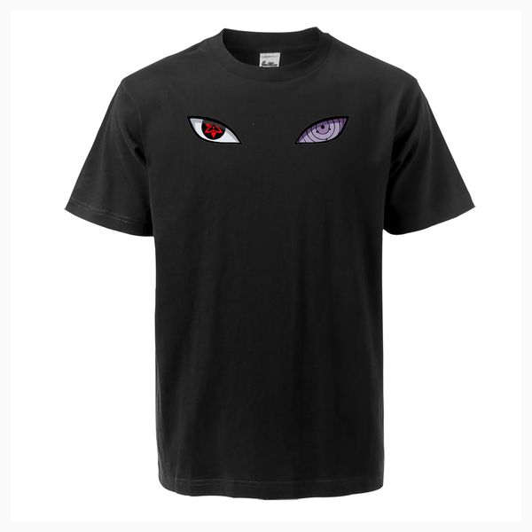

sharingan rinnegan sasuke naruto men t shirt 2019 summer japan anime cotton t-shirt casual hip hop style streetwear