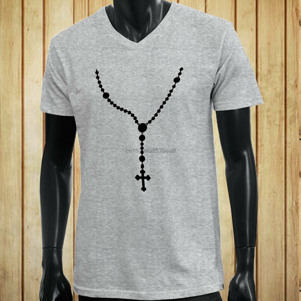 

rosary catholic christianity faith prayer jesus mens gray t-shirt