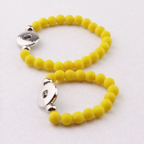 

10sets / 20шт малыши горячих продаж 18mm snap кнопка браслетов красочных 8mm шарики эластичных браслеты для матери и детей, Golden;silver