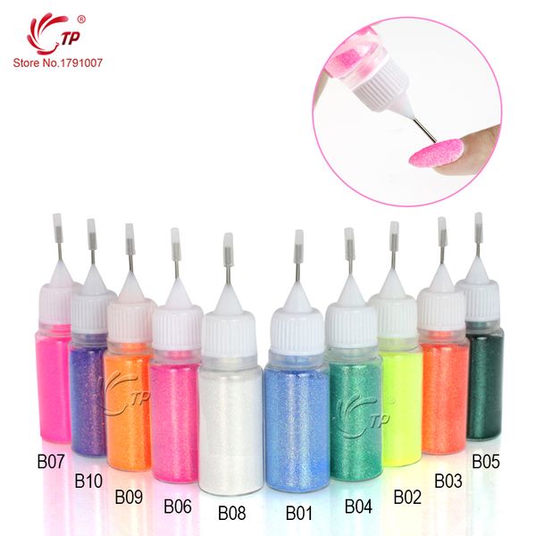 

nail glitter tp 10 colors 10g/bottle art spray jet powder b style acrylic french tips magic dust 3d decor manicure pedicure kit, Silver;gold
