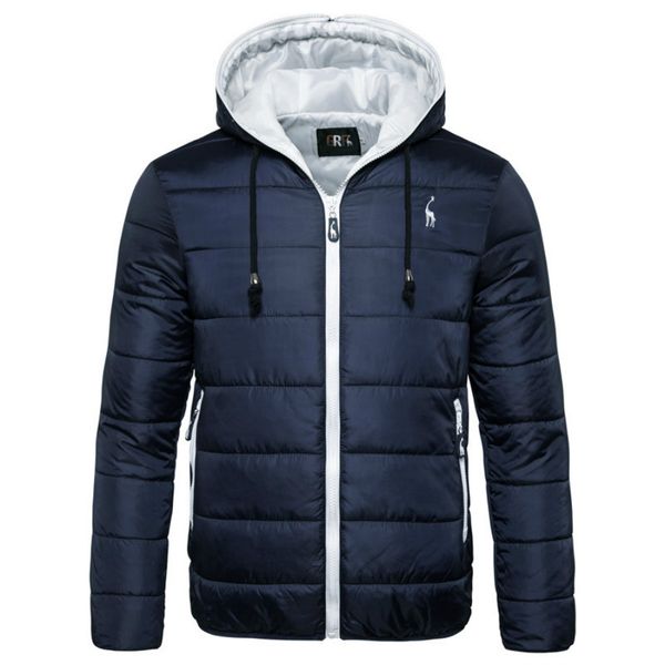 

men's jacket fashion 20s new winter waterproof hooded coat men's warm jacket thick zipper camouflage cotton coat size s-2xl, Black