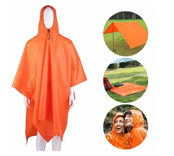 

outdoor pads waterproof rain poncho survival picnic mat for camping hiking 3in1 multifunctional lightweight reusable raincoat