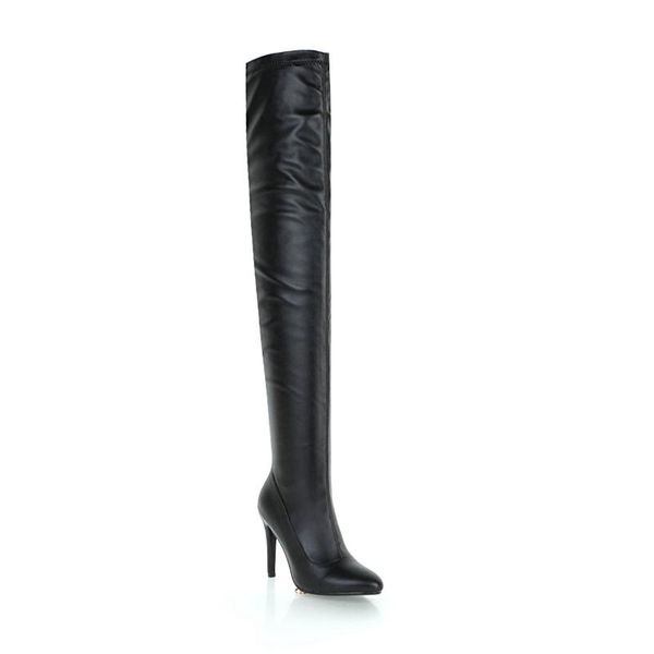 

autumn wind 18 years new high heel with point size code 33 18718-48 knee-high boots boom, Black
