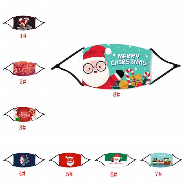 

adults christmas party face masks 13 styles reusable washable cartoon printed mouth cover windproof anti dust masks with filter bh4038 dbc