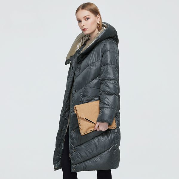

new winter women's coat women long warm parka fashion jacket hooded bio-down female clothing brand new design, Tan;black