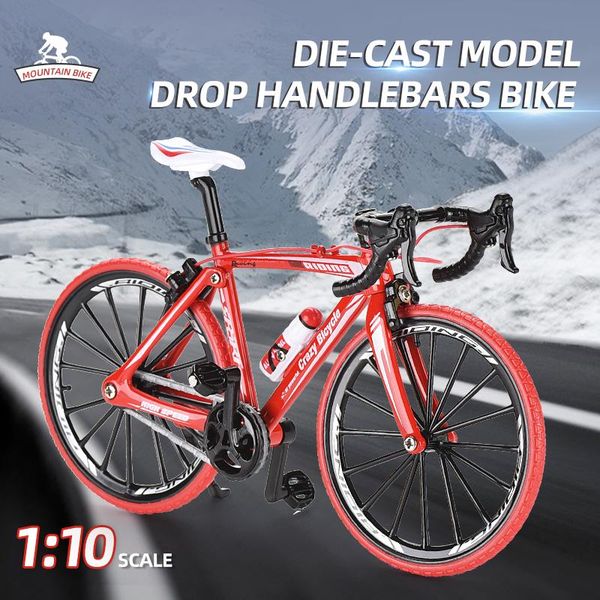 

1:10 bicycle model scale bending handle alloy bike model mini finger climbing car toys gift collection kids children toy