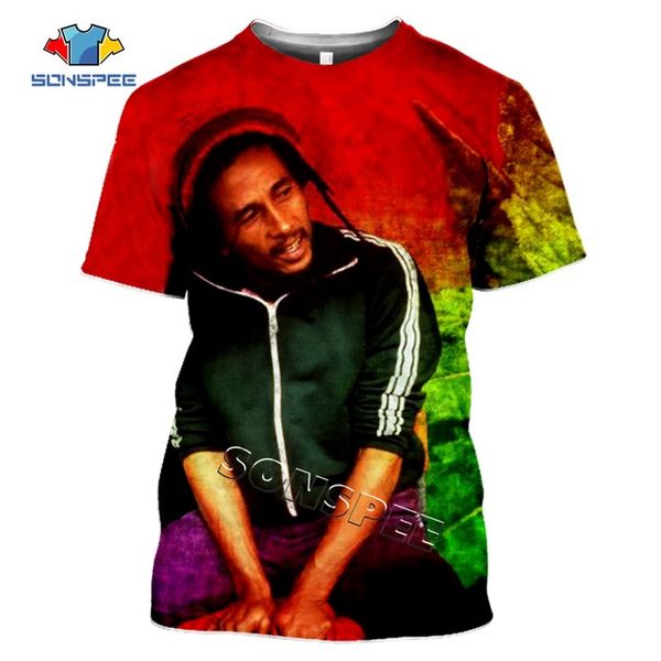 

men clothing summer bob marley 3d print shirts plus size hippie anime men clothing