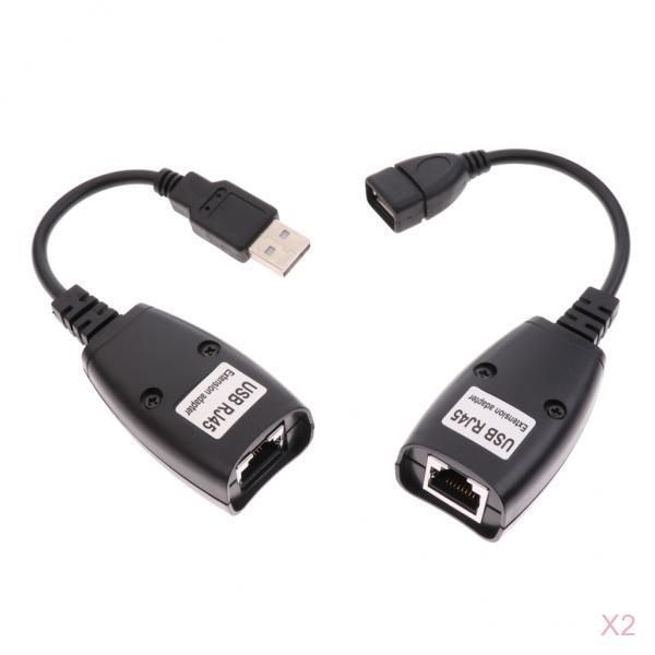 

2x usb to rj45 lan extension cable network extender adapter amplifier set
