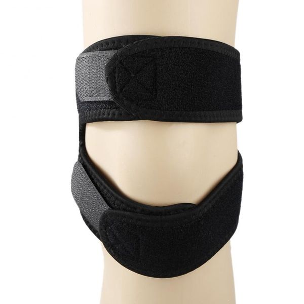 

elbow & knee pads 2021 double patella brace strap support compression sleeve non-slip pad sport arthritis tendon tension, Black;gray