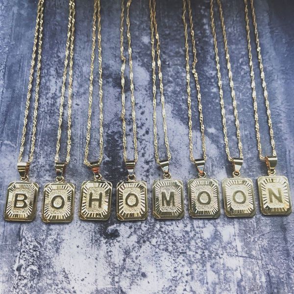 

hip hop a-z initial letters pendant necklace 26 alphabet charm for women men friendship love letter statement necklaces punk jewelry gift, Silver