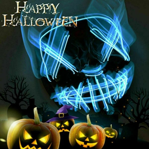 

halloween led glow mask 3 modes wire light up scary purge movie costume party