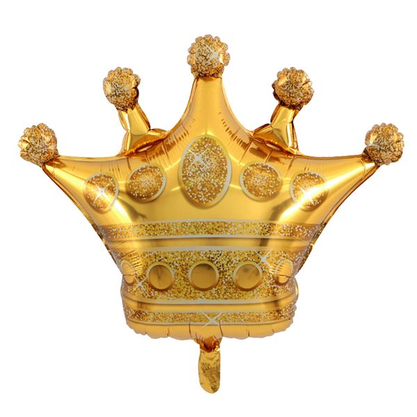 

6 pieces large golden crown inflatable foil balloon birthday party decor