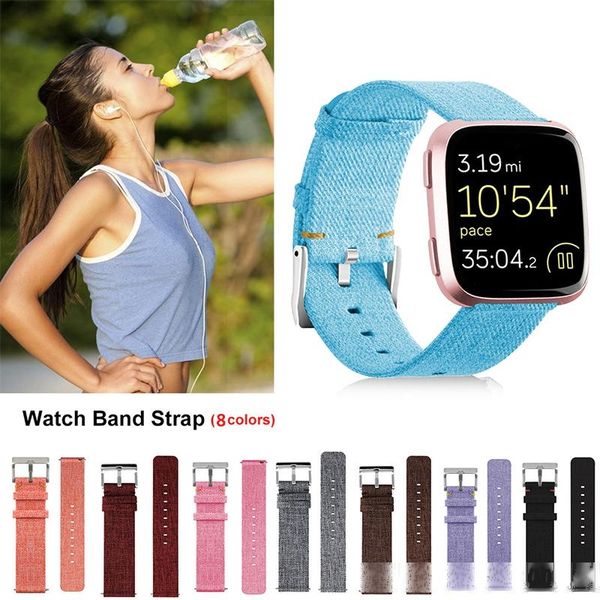 

fashion nylon fabric replacement wristband wrist bands watch band strap accessories for fitbit versa sport smartband vs apple watch milanese