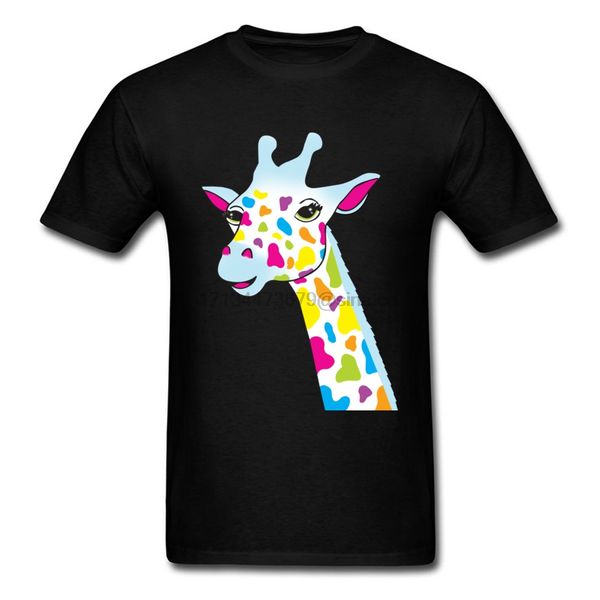

rainbow giraffe t shirt custom short sleeve dominant round collar all cotton shirt funny sweatshirts for men autumn