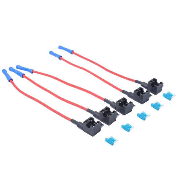 

5 pieces 15amp mini blade fuses w/ add-a-circuit low profile fuse holders