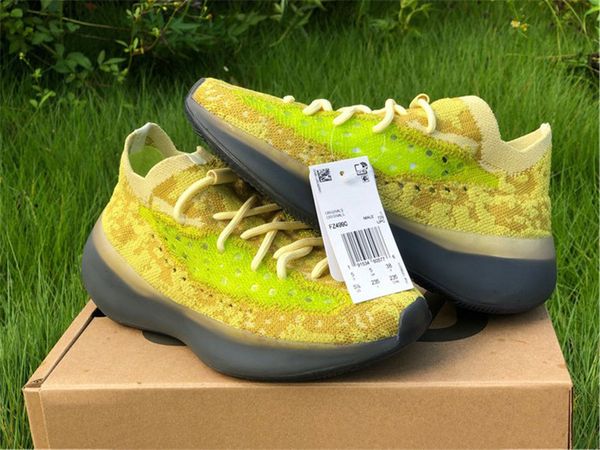 

аутентичные 380 hylte glow fz4994 кроссовки мужчины женщины kanye west glow in the dark azure lmnte чужеродные mist onyx синий овсяные peppe