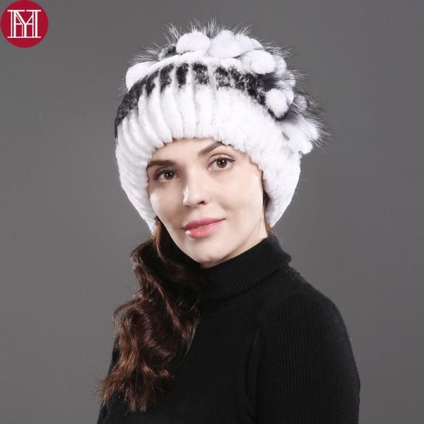 

эластичные трикотажные рекс меха шапочки 2020 женщины real rex fur hat 100% натуральный cap оптом и в розницу, Blue;gray