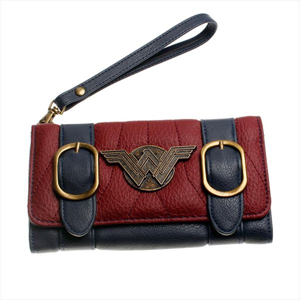 

2019 new wonder woman wallet dc comics new long wallet pu leather money clip card wallet, Red;black
