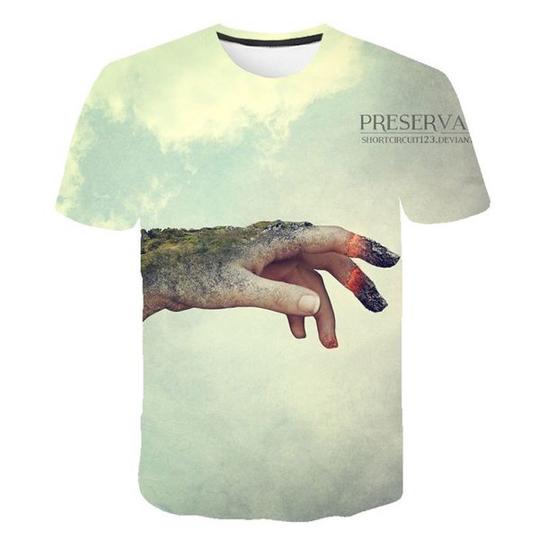 

terror hand film 3d print shirts graphic kawaii plus size men clothing