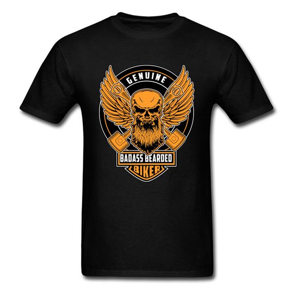 

t shirt genuine badass beareded biker tshirt men t-shirt hip hop summer black funny clothing vantage tees plus size