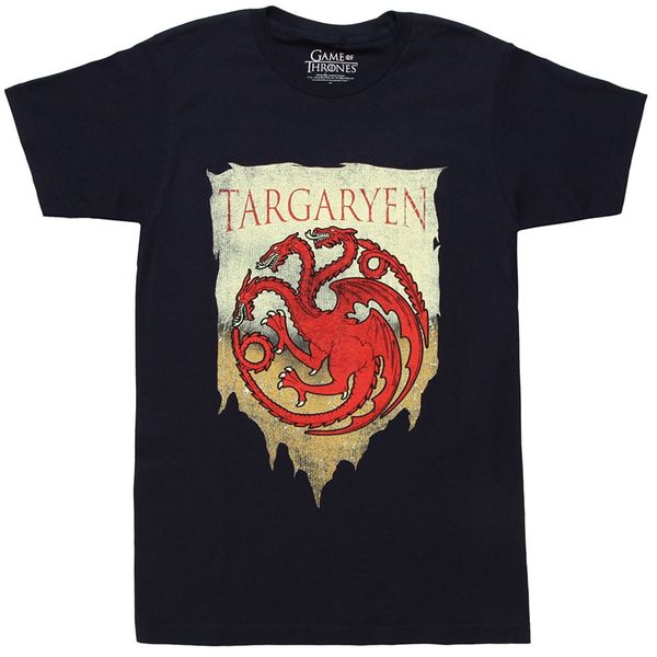 

2019 горячие продажи мода побитый targaryen баннер взрослый t-shirt tee рубашки