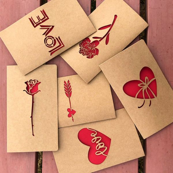 

happy birthday gift postcard retro envelope 3d -up greeting card laser cutout greeting card valentine's day laser cutting