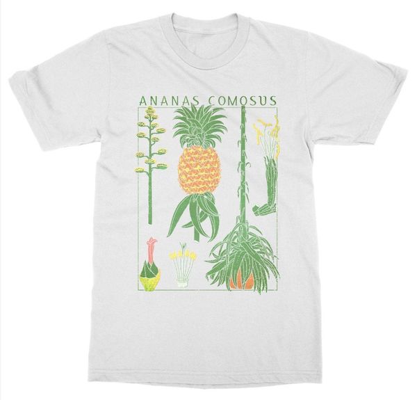 

ананас t-shirt ботанического сада завод печать art ботаника bloom fruit flower 2019 нового лето мужчина хлопок с коротким рукавом футболка