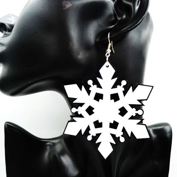

2020 new fashion christmas big snowflake acrylic drop earring for women cute winter snow party earrings christmas jewelry, Silver