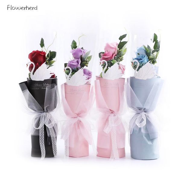 

gift wrap 20pcs pleated yarn rose flower decoration christmas decor gauze bouquet bag packaging net material box
