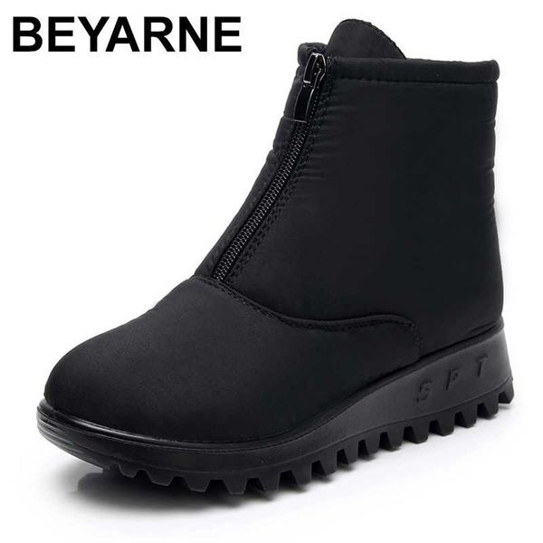 

beyarnesnow boots2020brand women winter boots mother shoes non-slip waterproof flexible women fashion casual boots wedge mother, Black