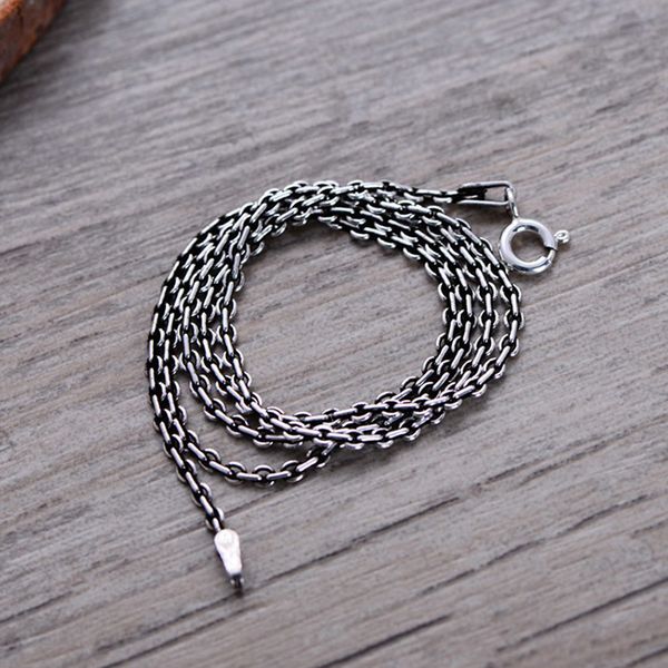 

18inch pure s925 silver necklace men's cable link chain necklace fashion