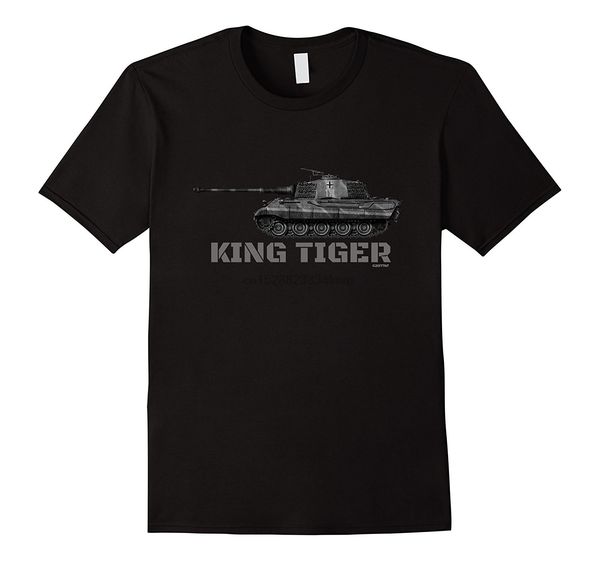 

2019 100% cotton panzer king tiger ww2 german tank tshirt summer style tee shirt(1