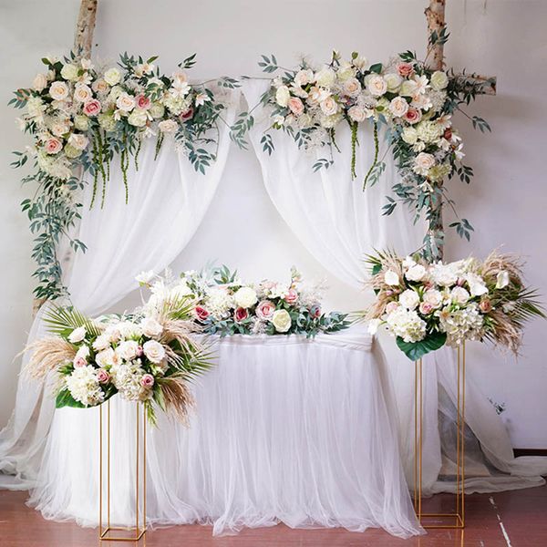 

decorative flowers & wreaths 3d diy wedding stage background decor artificial flower wall arch silk rose hydrangea design fake ball