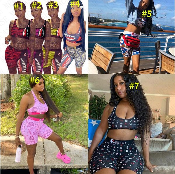 

women designer swimsuit shark tie up bra + shorts swimming bathing suit trunk pants summer swimwear 2 piece bikini set beachwear d61514, Blue