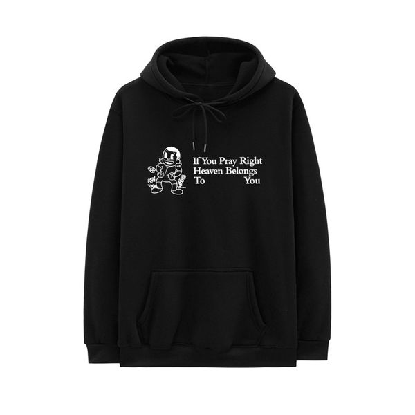 

brockhampton hoodies if you pray right hooded sweatshirts men women fleece ginger letter print short sleeves hip hop hoody, Black